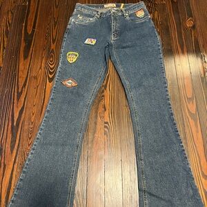 Women's Blue Jeans with Patches